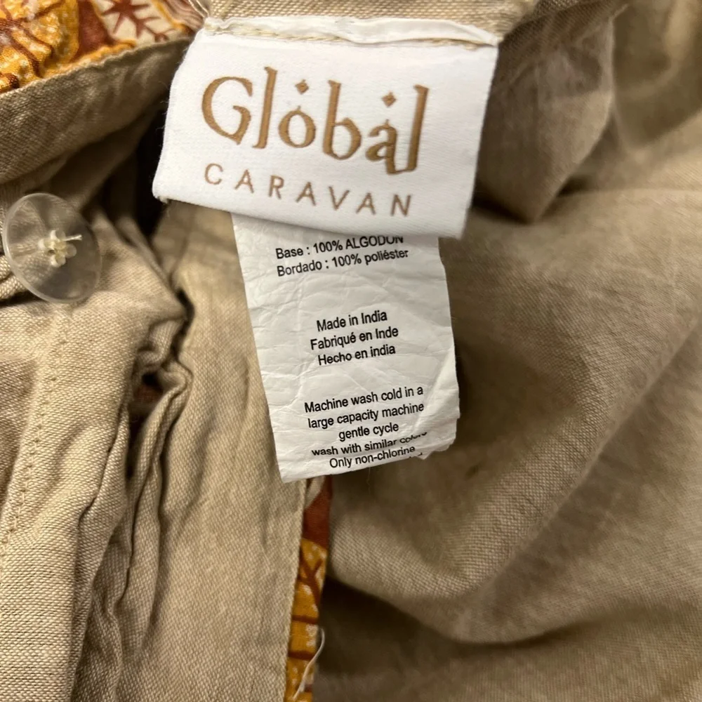 Global embroidered Twin XL duvet cover